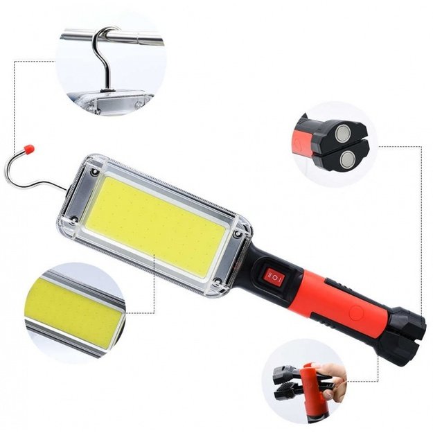 Фонарь рабочий LED COB 700лм с аккумулятором