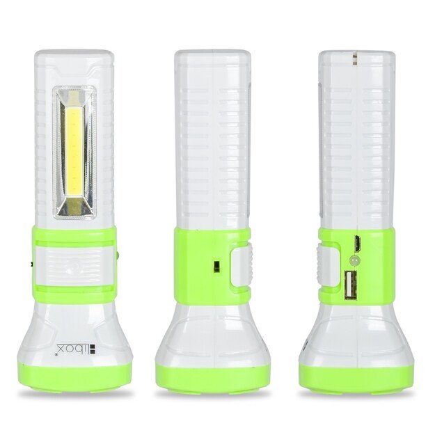 LED COB + 1 LED įkraunamas žibintuvėlis LIBOX