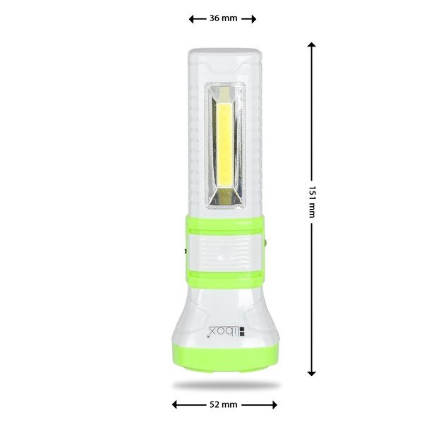 LED COB + 1 LED įkraunamas žibintuvėlis LIBOX
