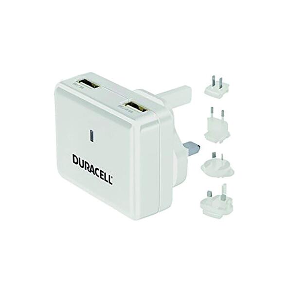 DURACELL įkroviklis su priedais DUAL USB DR6001W