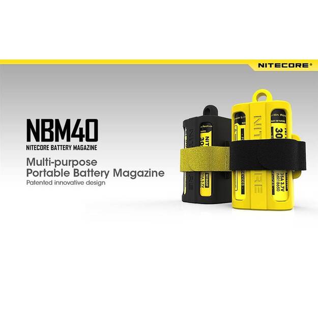 Nitecore 18650 baterijų (4vnt) dėtuvė NBM40, geltonas