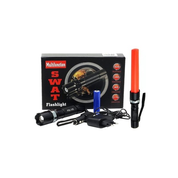 Žibintuvėlis įkraunamas, fokusuojamas su SOS adapteriu