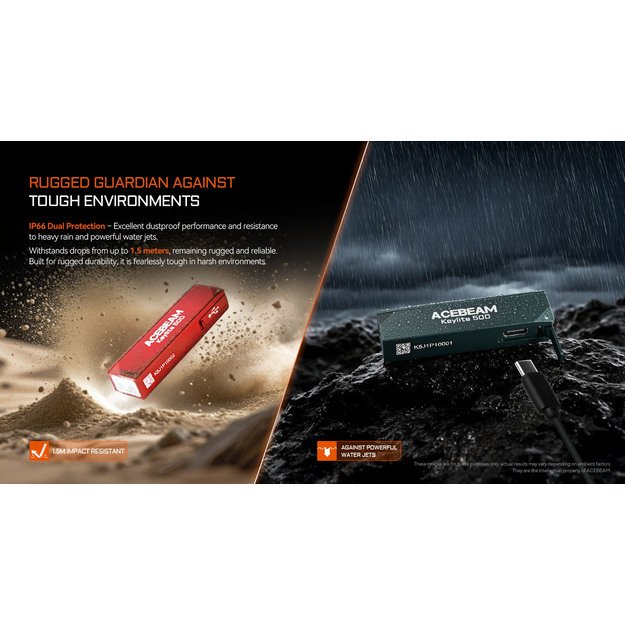 Acebeam Keylite 500 žibintuvėlis USB-C Oranžinis