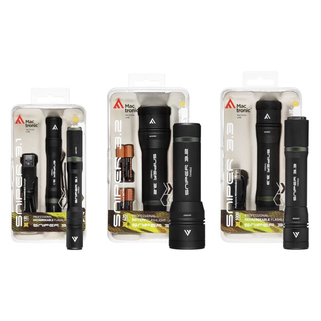 USB įkraunamas žibintuvėlis su fokusavimo funkcija Mactronic Sniper 3.3