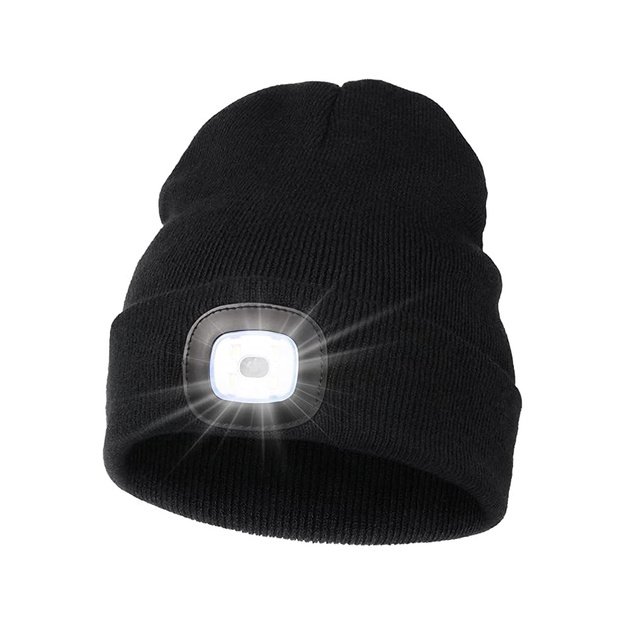 Kepurė su žibintuvėliu USB