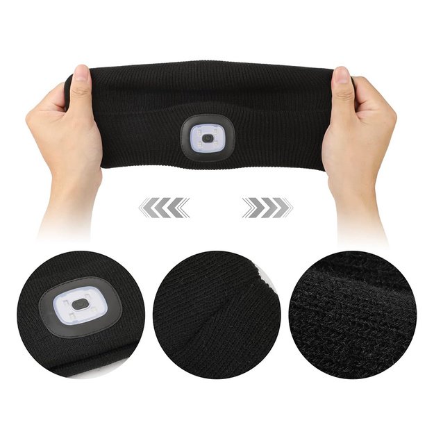 Kepurė su žibintuvėliu USB