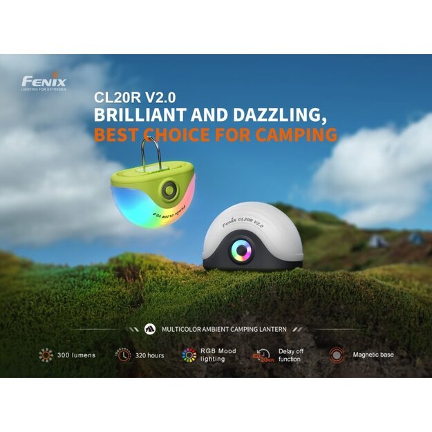 Fenix ​​CL20R V2.0 LED stovyklavimo žibintas Žalias