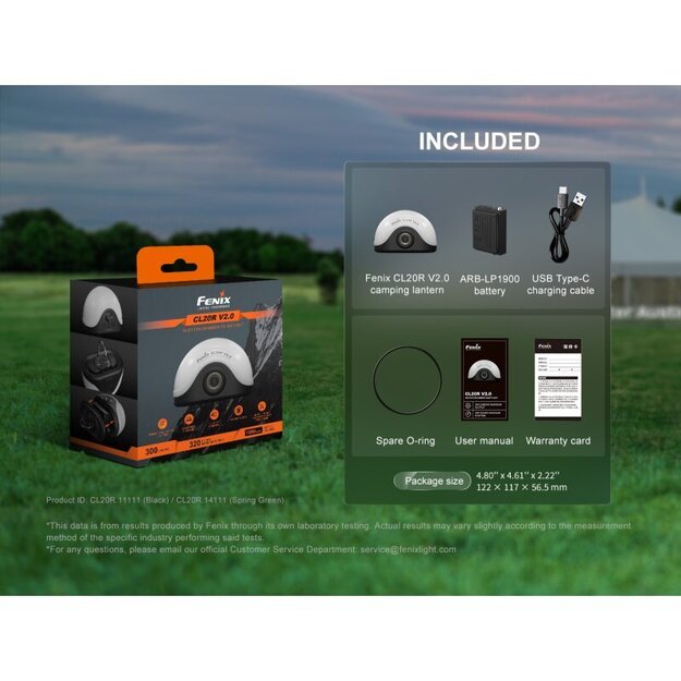 Fenix ​​CL20R V2.0 LED stovyklavimo žibintas Žalias
