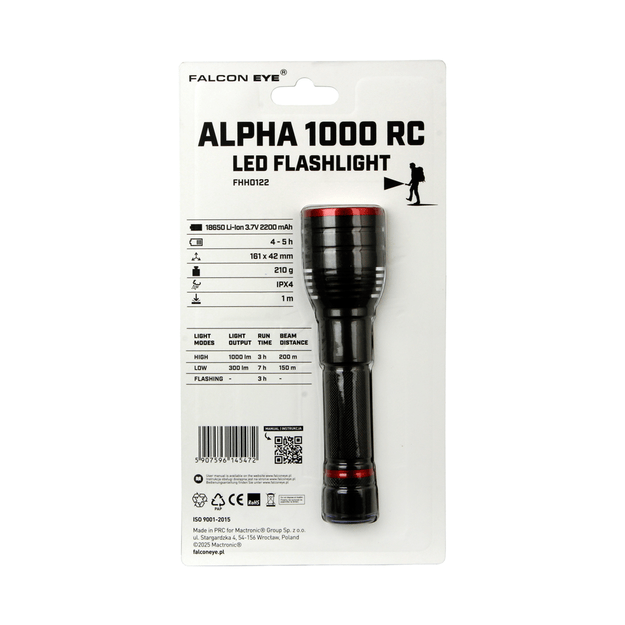 Falcon Eye Alpha 1000 RC USB-C žibintuvėlis FHH0122