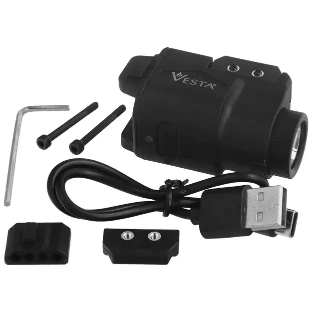 Vesta Defence F1 žibintuvėlis ant ginklo