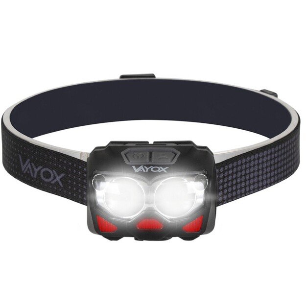 VAYOX įkraunamas žibintas ant galvos su judesio detektoriumi 500lm VA0078