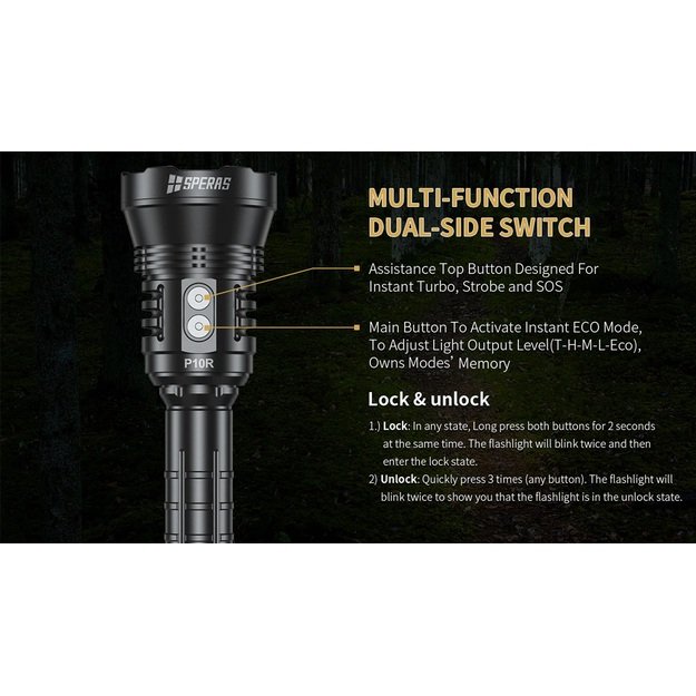 SPERAS P10R 8000lm žibintuvėlis