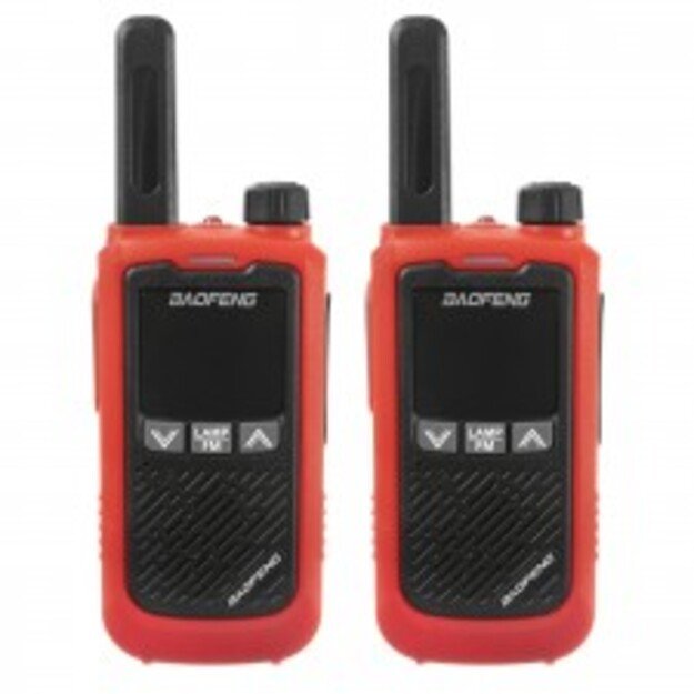 Baofeng BF-T17 Walkie Talkie racijos su žibintuvėliu, 2vnt, Raudona