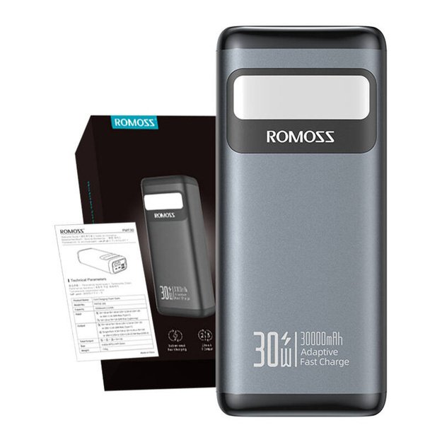 Powerbank PMT30 Romoss 30000mAh 30W (juodas)