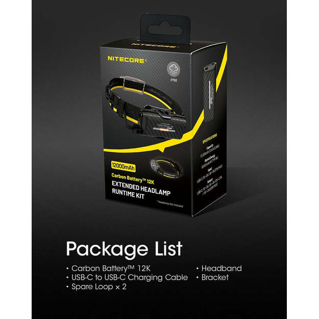 „Nitecore Carbon Battery™“ 12K prailginimo rinkinys