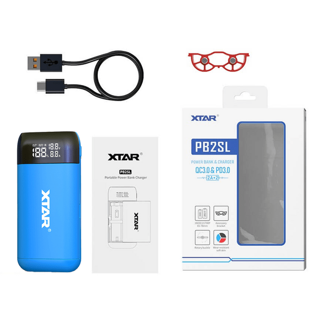 Xtar PB2SL Зарядное устройство/пауэрбанк для цилиндрических литий-ионных аккумуляторов 18650 / 20700 / 21700