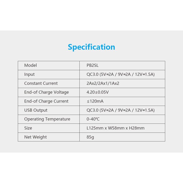 Xtar PB2SL Зарядное устройство/пауэрбанк для цилиндрических литий-ионных аккумуляторов 18650 / 20700 / 21700