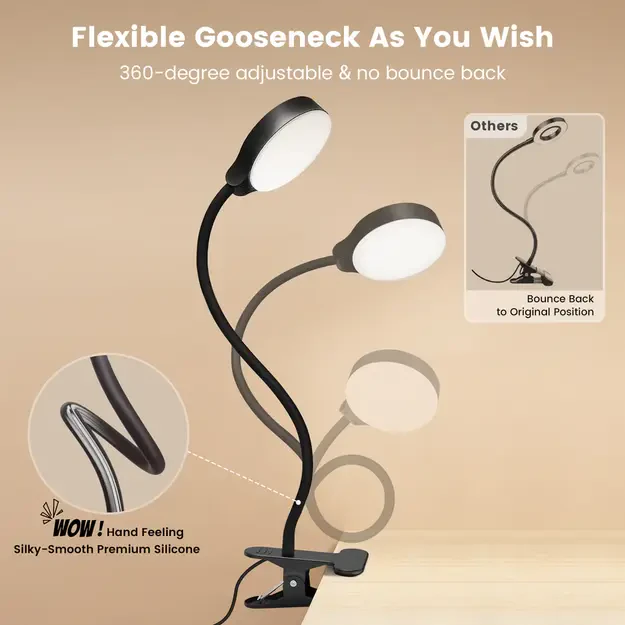 Clip on Reading Light Glocusent GLCSNTBL204 White