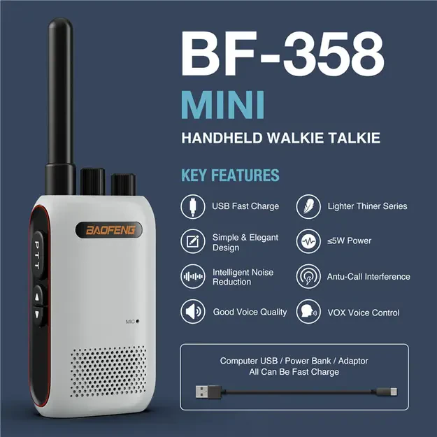 Baofeng BF-358 Walkie Talkie, 1pc