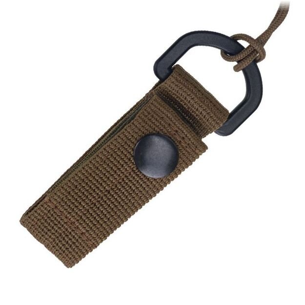 Lanyard coil with belt attachment, coyote brown