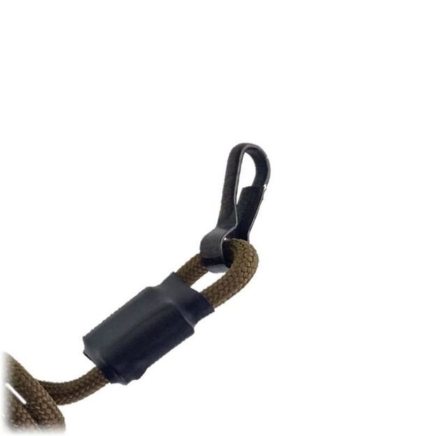 Lanyard coil with belt attachment, coyote brown