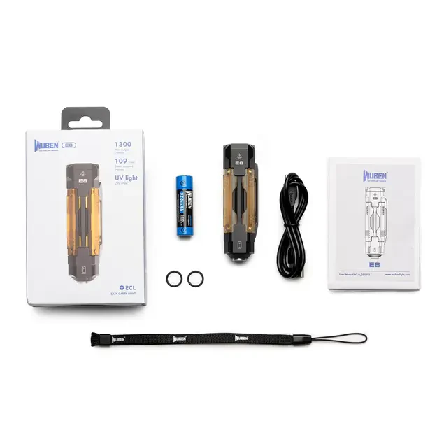 Фонарь Wuben E8 Black 1300 лм