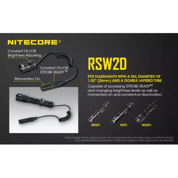 Nitecore RSW2D Remote Pressure Switch for Flashlights