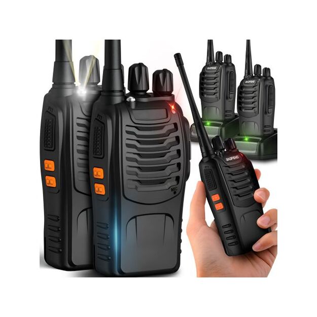 Комплект раций 2x Baofeng BF-888S PMR с наушниками, дальнего действия