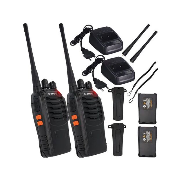 Комплект раций 2x Baofeng BF-888S PMR с наушниками, дальнего действия