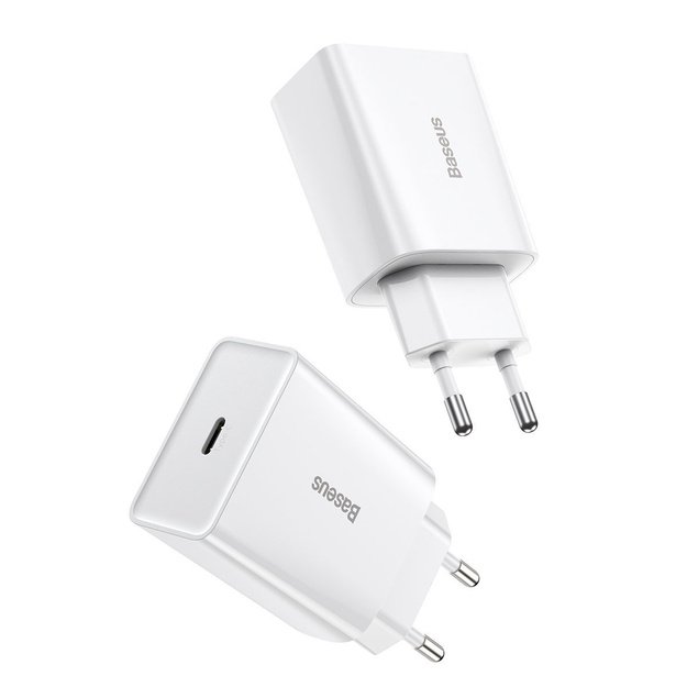 Baseus Speed Mini Quick Charger, USB-C, PD, 3A, 20W (white)