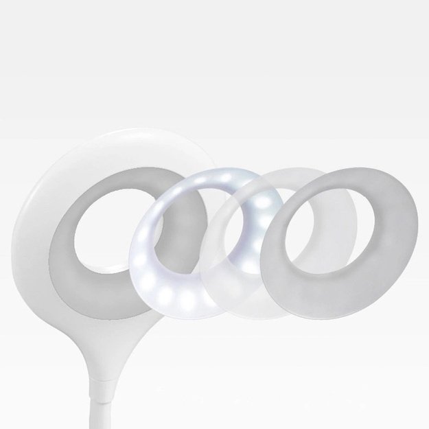 Mini Wozinsky belaidė LED skaitymo lempa su segtuku + USB-C laidu – balta