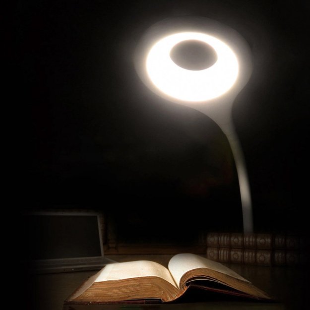Mini Wozinsky belaidė LED skaitymo lempa su segtuku + USB-C laidu – balta