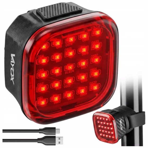 Vayox galinis dviračio žibintas 500mAh 60lm IPX6 VAR60