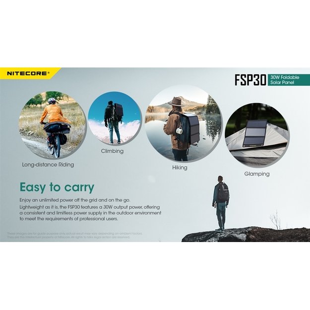Nitecore FSP30 - 30W saulės baterija
