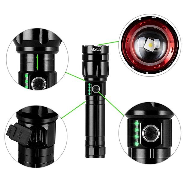 Vayox Pro Series Tactical Flashlight 30W 1060lm VA0108