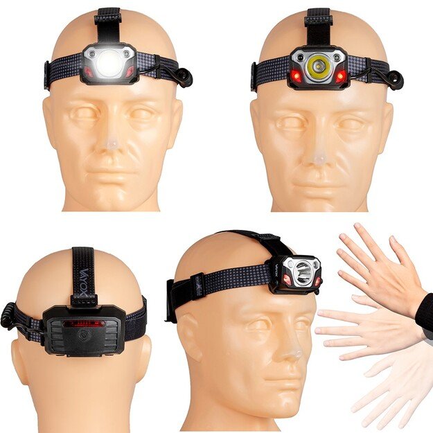 Vayox žibintuvėlis ant galvos su judesio davikliu SST40 1200lm VA0103