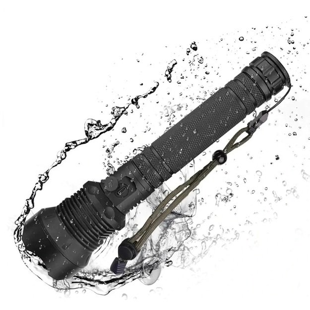 Žibintuvėlis IP67 LED XHP70 Zoom USB