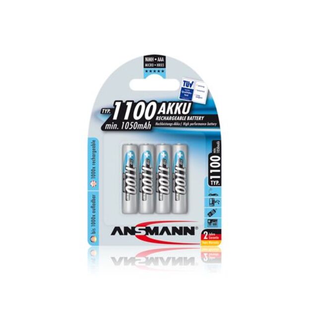 Akumuliatorius R3 (AAA) 1.2V 1100mAh Ni-Mh ANSMANN (4vnt pakuotėje)