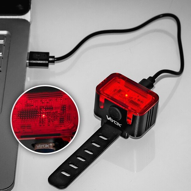 Vayox Galinis dviračio žibintas 300lm 16*LED USB-C VA0152
