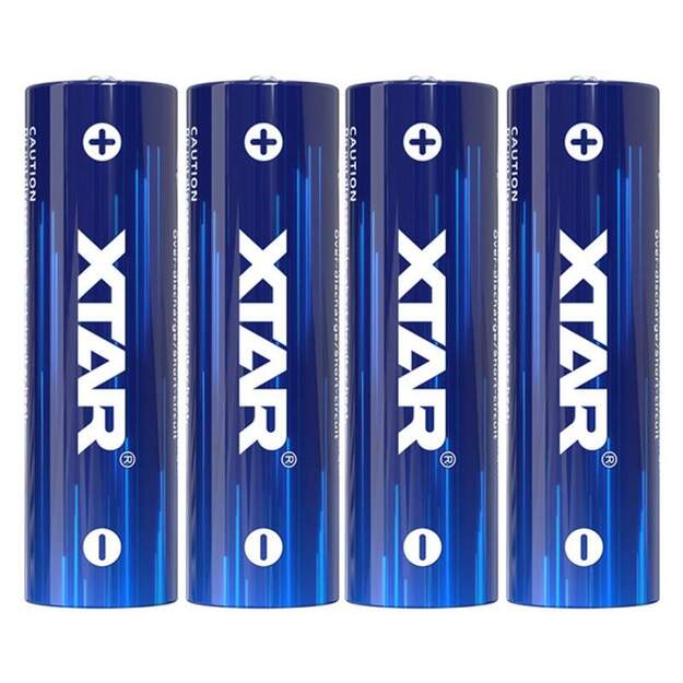 Įkraunamos ličio baterijos AA XTAR 1.5V 2500mAh 4150mWh, 4 vnt.