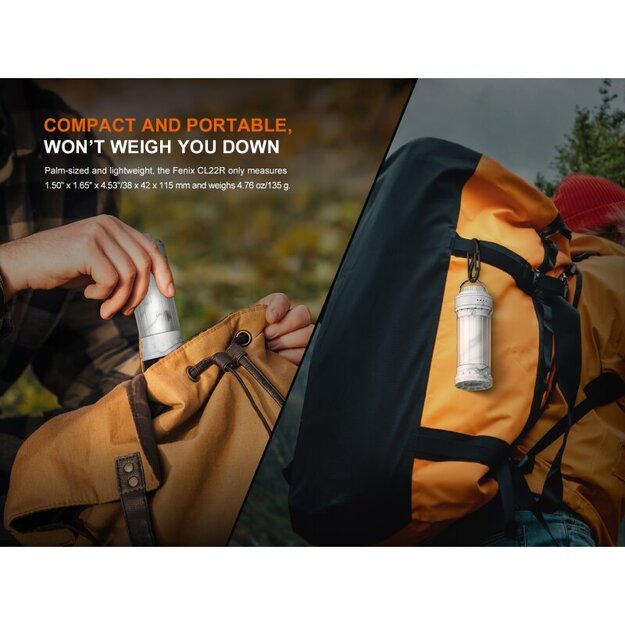 Fenix ​​CL22R LED stovyklavimo žibintas su USB Juodas