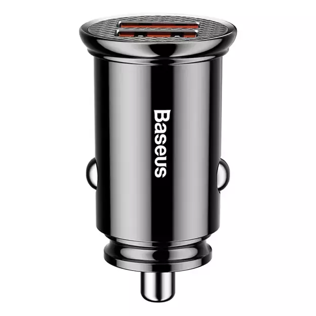 Baseus Circular 2xUSB QC3.0 5A 30W car charger (black)