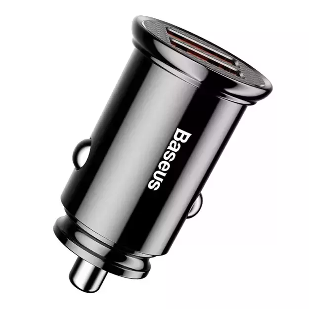 Baseus Circular 2xUSB QC3.0 5A 30W car charger (black)