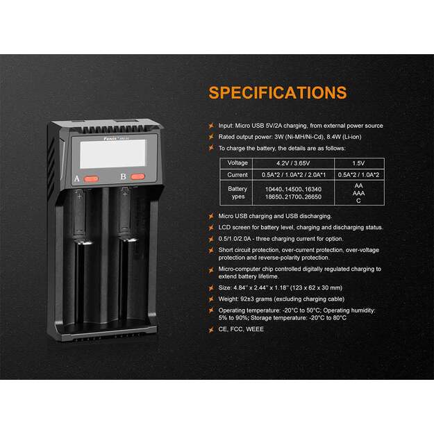 Fenix ARE-D2 USB pakrovėjas