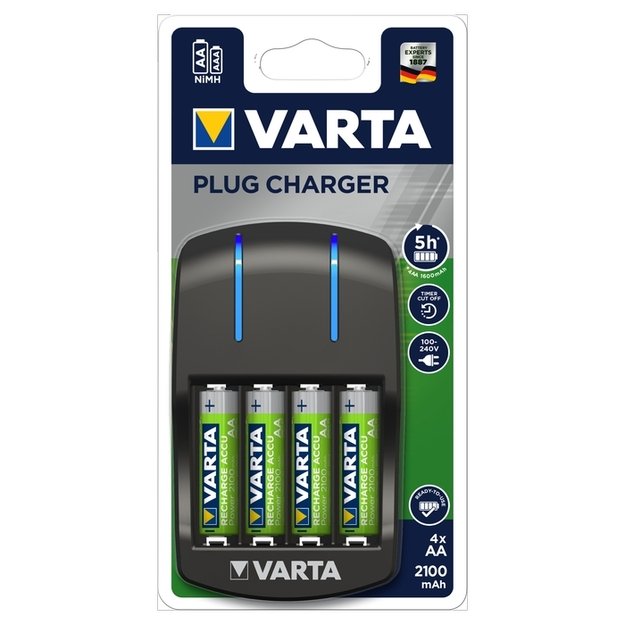 Varta įkroviklis 57647 + 4x AA 2100mAh baterijos