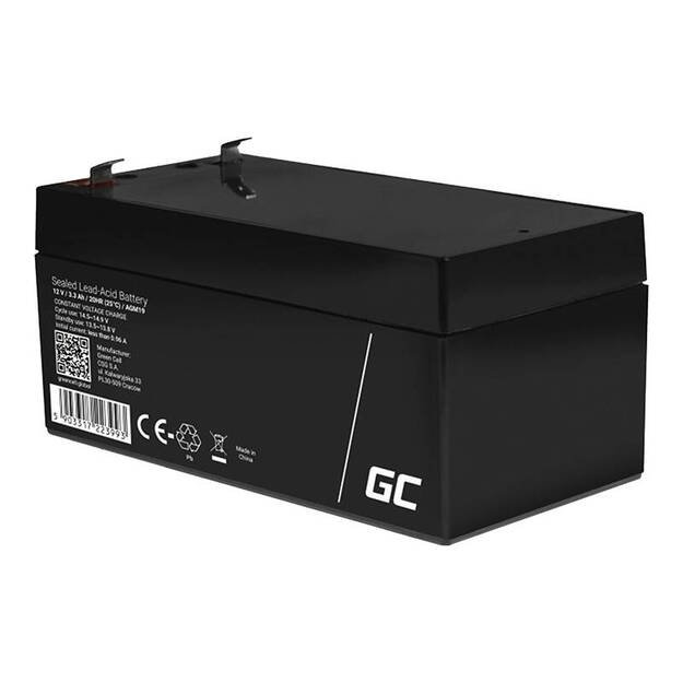 Techninės priežiūros nereikalaujantis AGM VRLA Green Cell AGM41 12V 1,3Ah akumuliatorius (skirtas signalizacijai, kasos aparatui, žaislui)