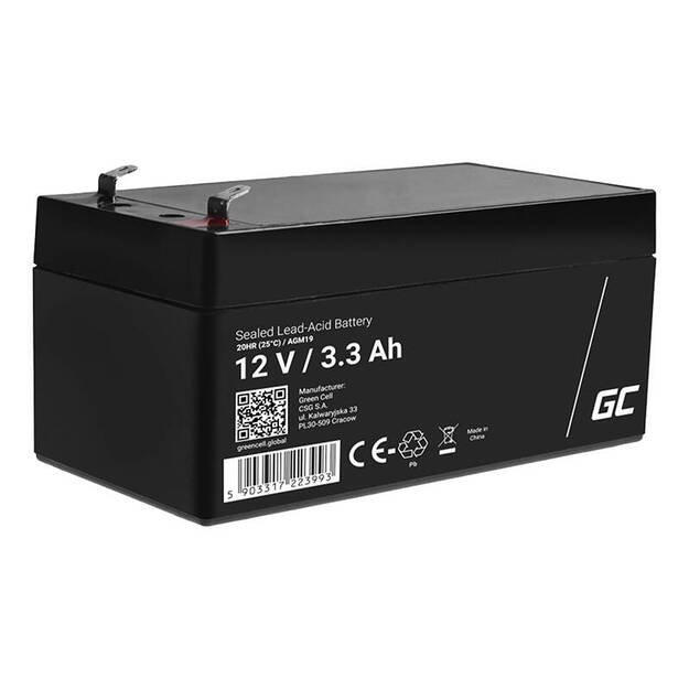 Techninės priežiūros nereikalaujantis AGM VRLA Green Cell AGM41 12V 1,3Ah akumuliatorius (skirtas signalizacijai, kasos aparatui, žaislui)
