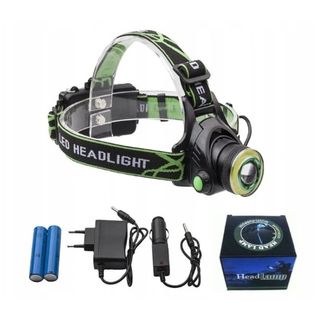 Žibintuvėlis ant galvos LED RING COB ZOOM