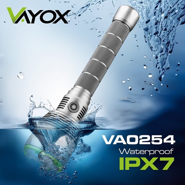 Vayox flashlight 10000lm COB LED 2600mAh IPX7 VA0254