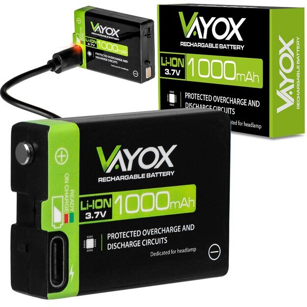 Vayox baterija žibintuvėliams Li-ion 3.7V 1000mAh VA0303